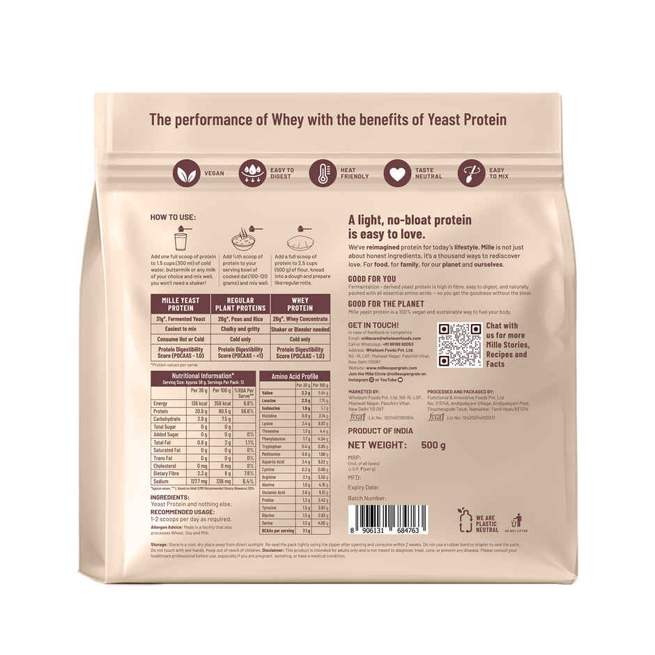 Mille Unflavoured Yeast Protein