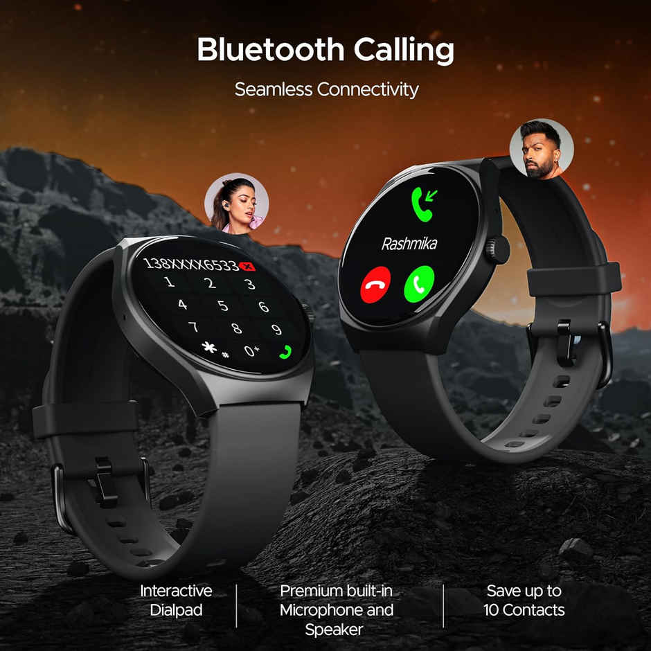 boAt Lunar Comet Smartwatch | 1.3" Display | Functional Crown | BT Calling - Active Black