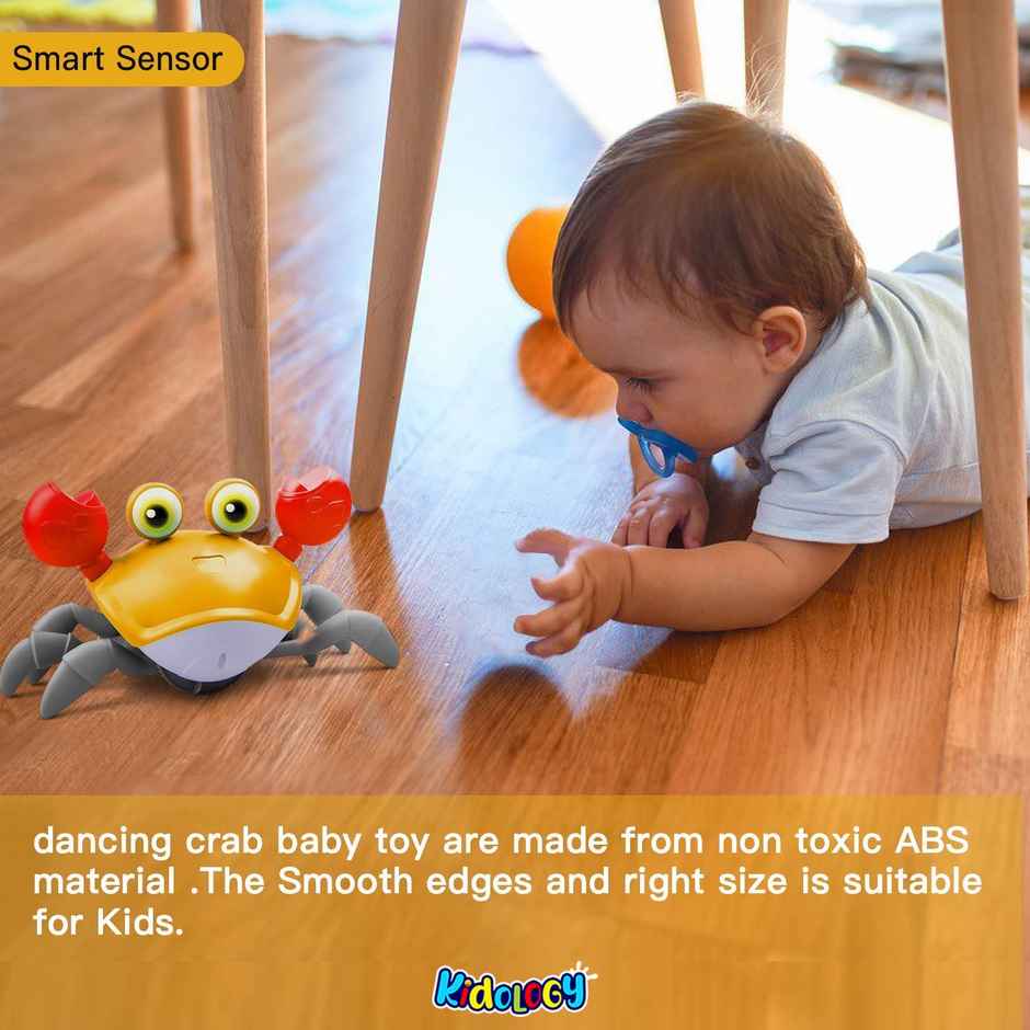 Kidology Crawling Crab Baby Musical Kids Toy with Led Lights & Rechargeable Battery - Green