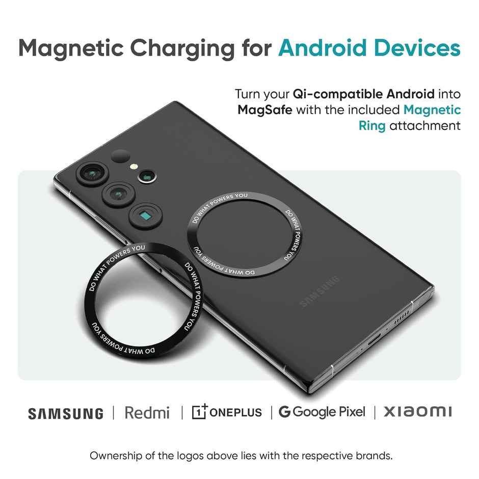 Ambrane 10000 mAh Magsafe Fast Wireless Power Bank for All Qi Enabled Devices (Pb11, Purple)