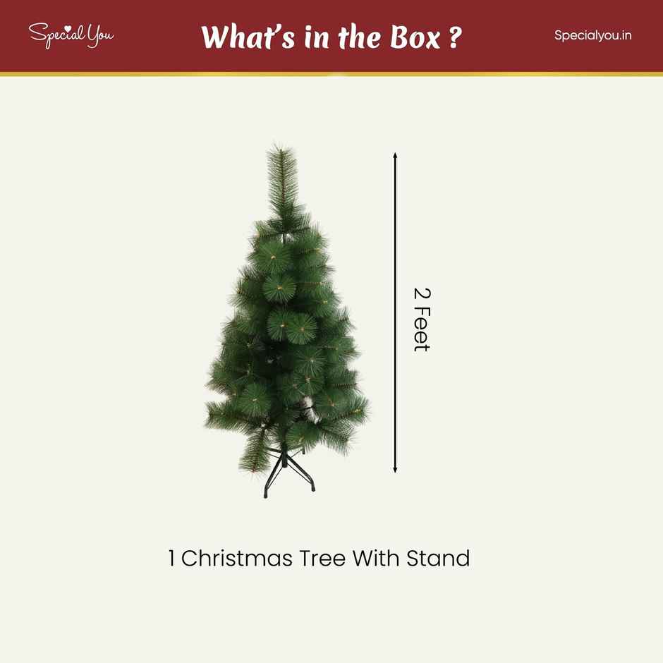 Artificial Christmas Pine Tree | 2 ft | Ideal for Home, Office & Party Decor | Special You