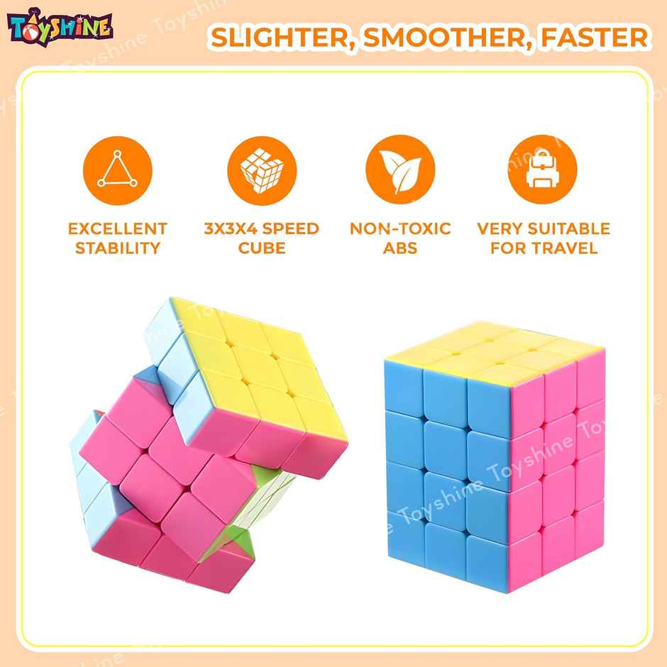 Toyshine 3X3X4 Stickerless Smooth Play Speed Cube Speedy