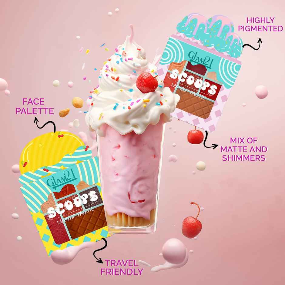 Glam21 Scoop Makeup Palette | Face Palette | Eyeshadows | Highlighter |Blusher | Cotton Candy
