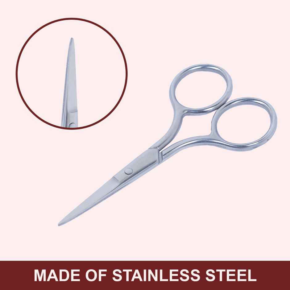 Bronson Professional Pointed ScisBAUs for Eyebrow, Beard, and Nose Hair Trimming (Stainless Steel)