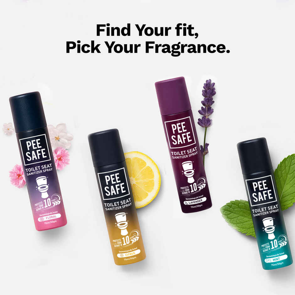 Pee Safe Toilet Seat Sanitizer Spray Floral