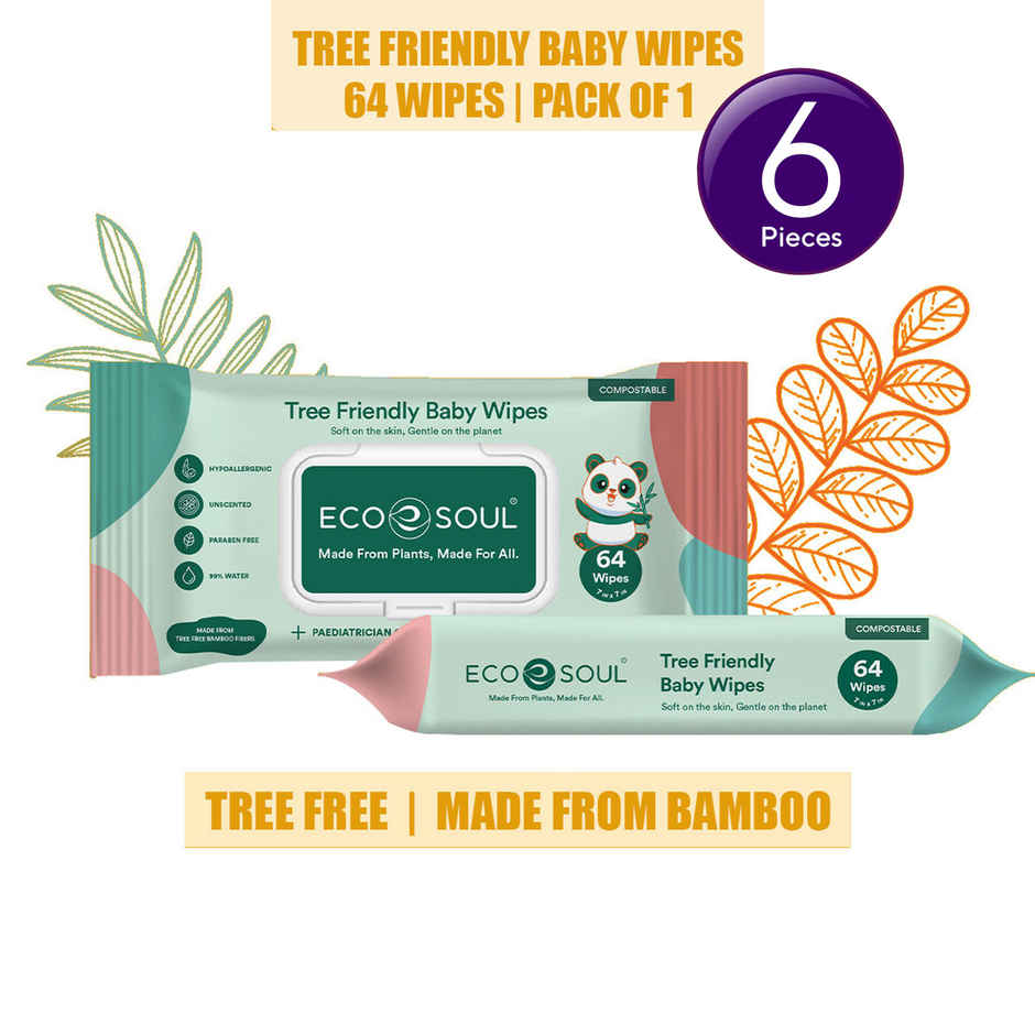Eco Soul Bamboo Baby Wipes For Kids | White | 0 - 2 years Combo  