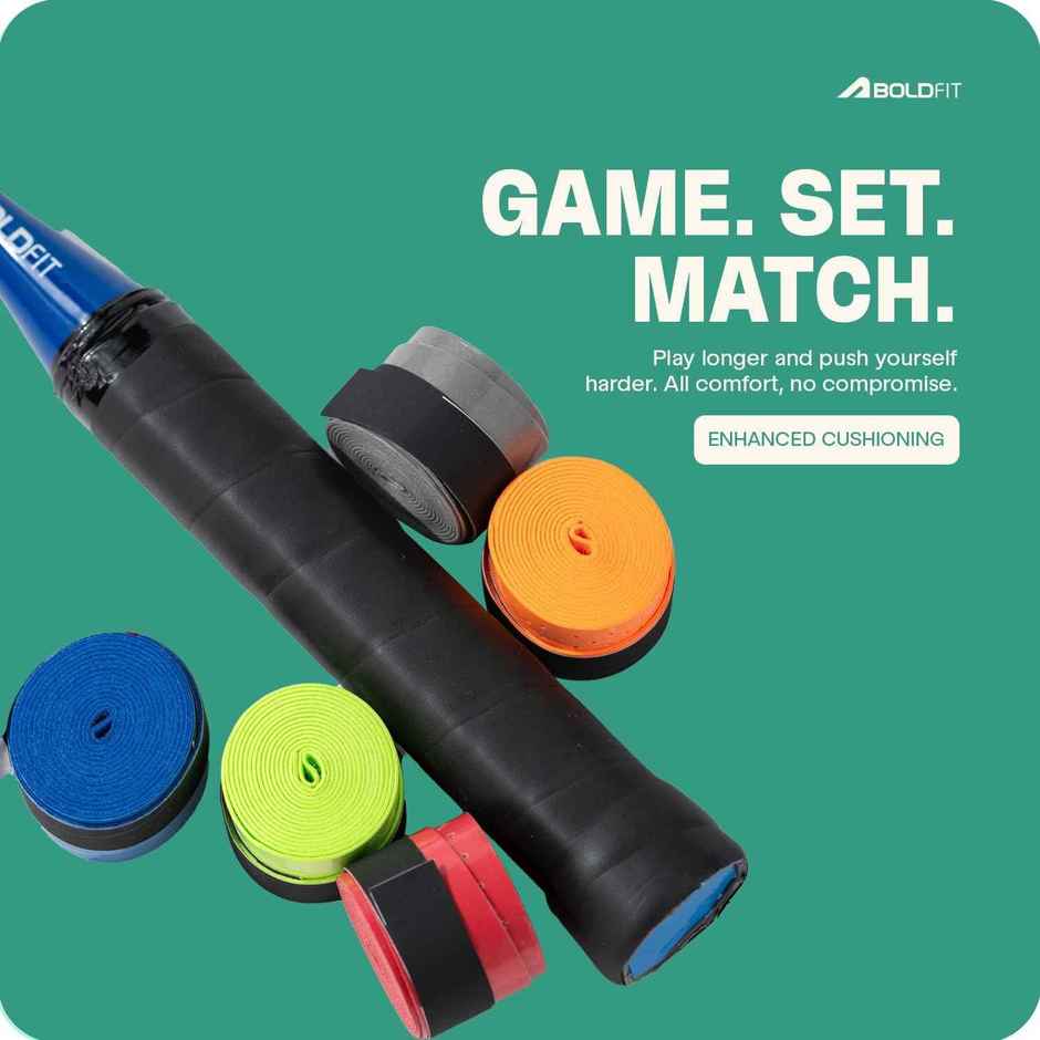 Boldfit Anti Slip Perforated Badminton/Tennis Racket Grip | Pack of 5 | Multicolor