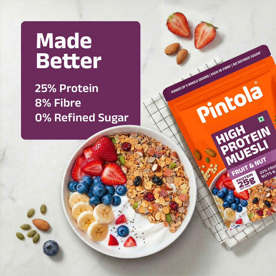 Pintola 25g High Protein Muesli - Fruit & Nut - Naturally Sweetened