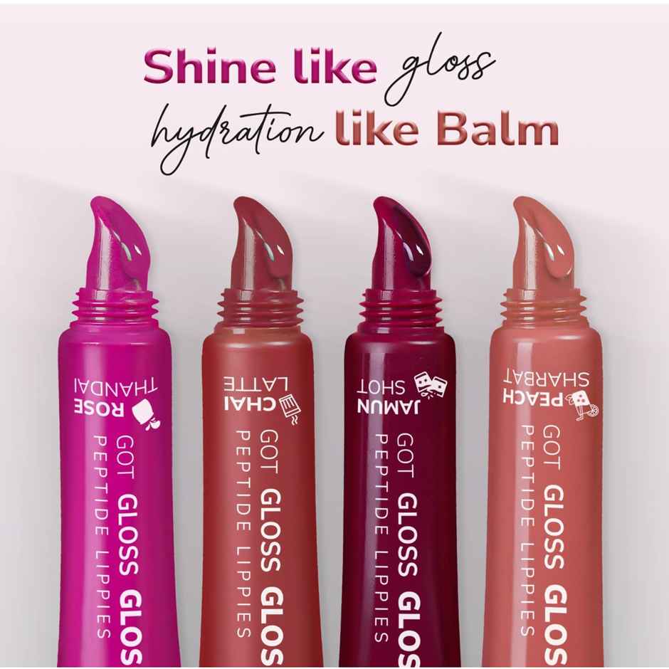 Mila Beaute Peptide Infused Lip Gloss | Hyaluronic Acid & Vitamin E | Non-Sticky | Peach Sharbat