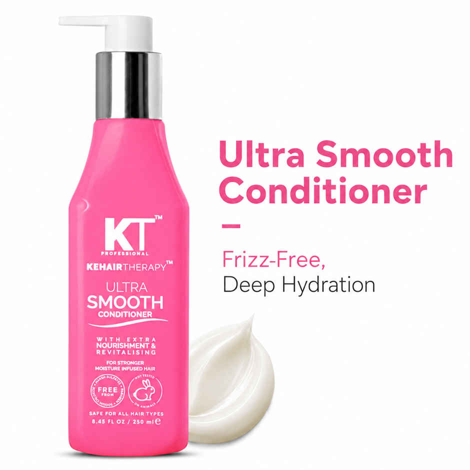 KT Professional Ultra Smooth Conditioner | Frizz Control & Smooth Hair with Acai & Cupuacu Oil