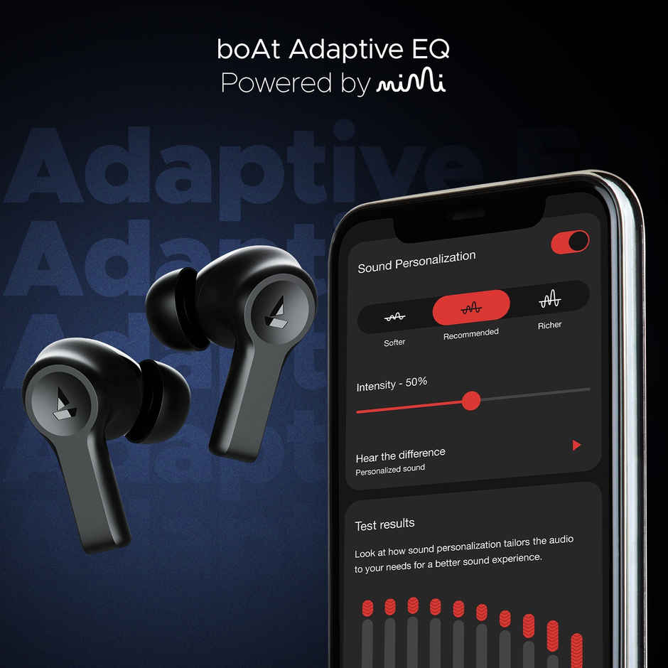 boAt Nirvana Lucid TWS Earbuds w/ 32 dB ANC, Multi-Point Connectivity, in-Ear Detection, 60HRS Playback, Hearables App, 4 Mics ENx, IPX5 TWS Ear Buds - Gunmetal Black
