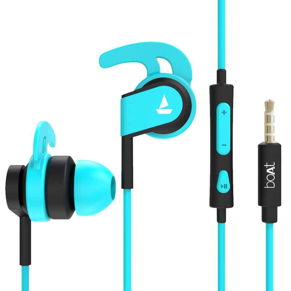 boAt Bassheads 242 in Ear Wired Earphones with Mic (Blue)