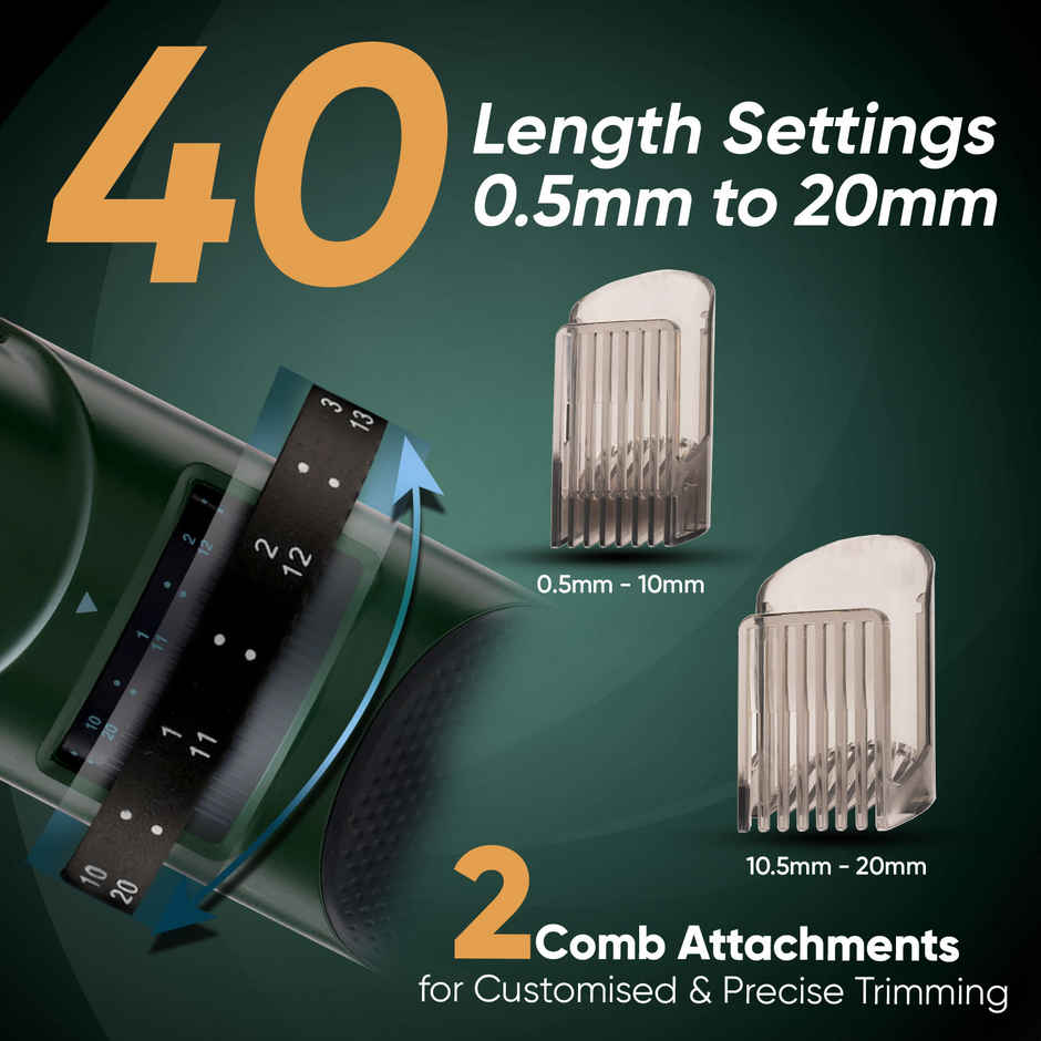 VEGA Smartone S3 Beard Trimmer For Men, 160 Mins Runtime, Green, (Vhth-36)