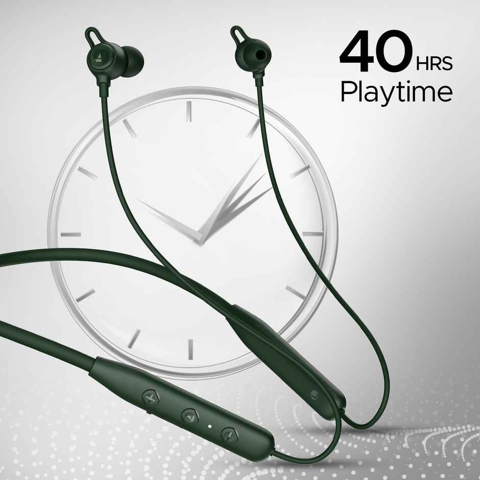 boAt Rockerz 109 Bluetooth Neckband with 40 hrs Playback,ENx Technology,Beast Mode 60ms Fern Green