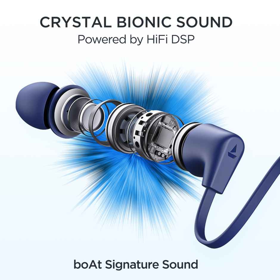 boAt Rockerz Trinity BT Neckband w/ 150H Playtime, Crystal Bionic Sound & ASAP Charge (Just Blue)