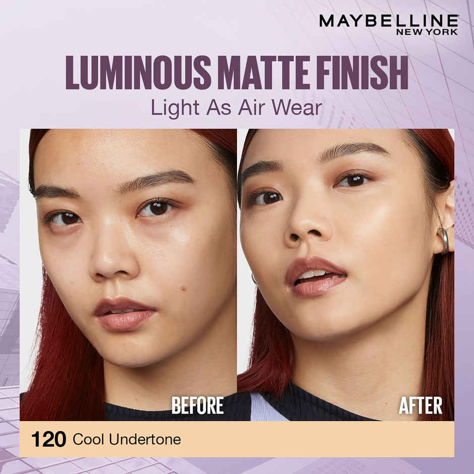 Maybelline Super Stay Lumi Matte Liquid Foundation, 30HR Long Lasting, 120
