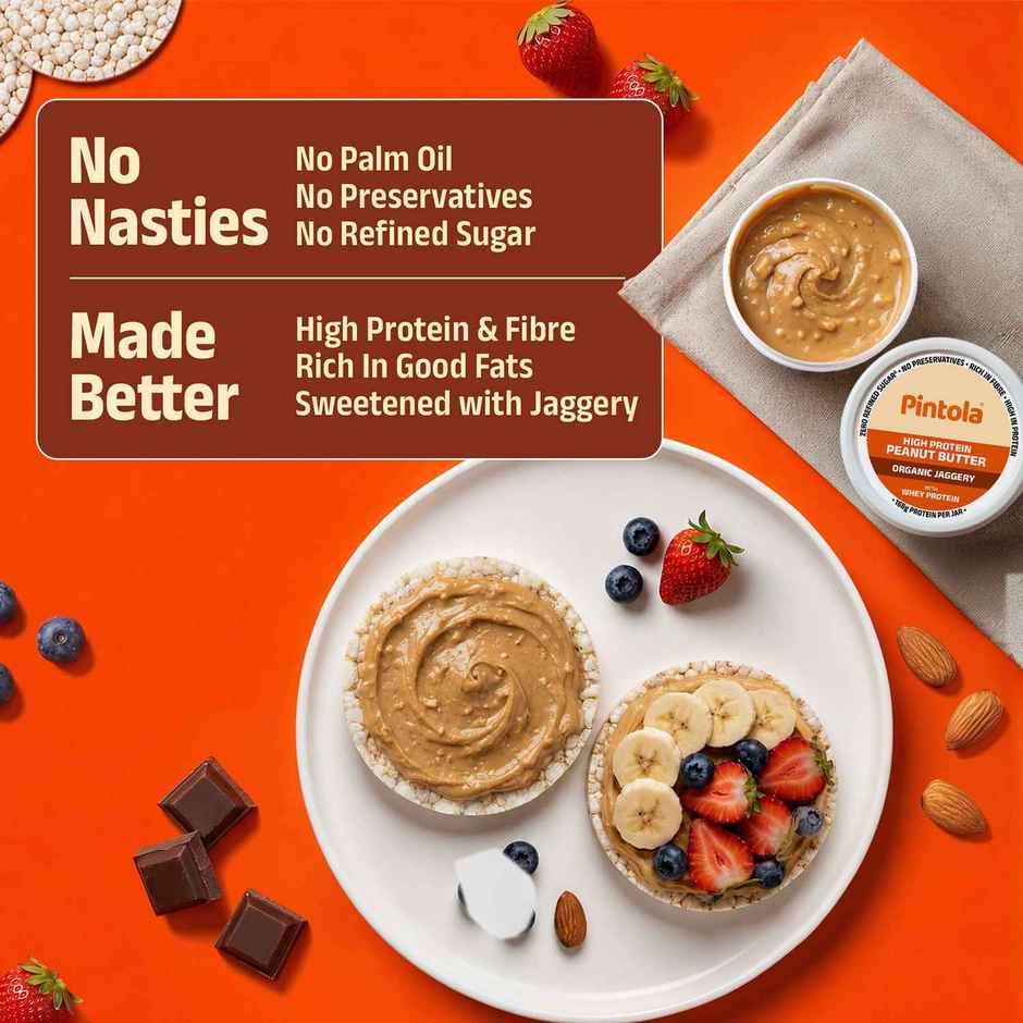 Pintola High Protein Organic Jaggery Peanut Butter Crunchy