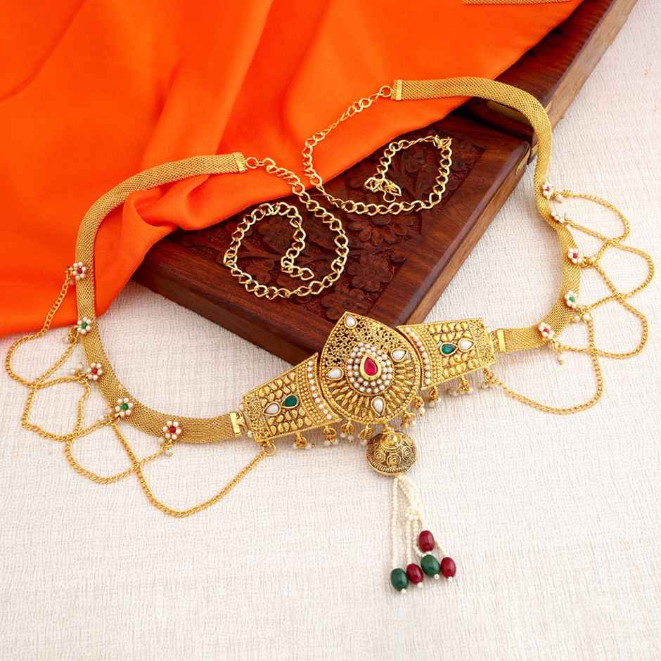 Sukkhi Alluring Pearl Gold Plated Kamarband For Women