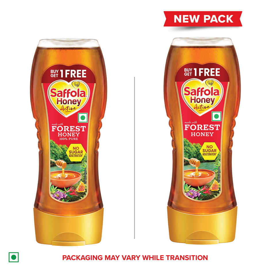 Saffola Honey Active, Made with Forest Honey, Pure Honey, No sugar adulteration