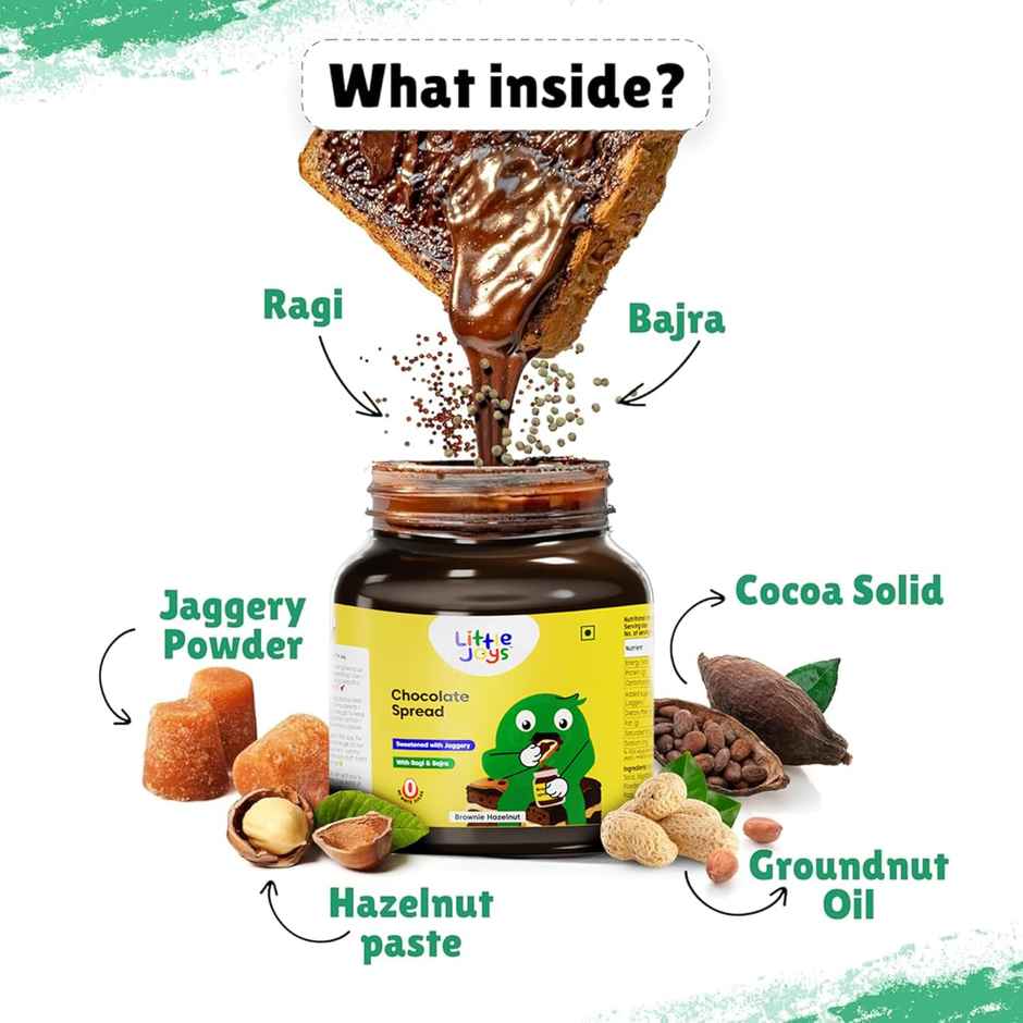 Little Joys Chocolate Spread | Sweetened with Jaggery | Rich Hazelnut | Cocoa | Ragi | Bajra