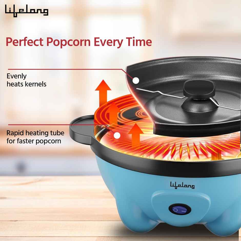 Lifelong Electric Popcorn Maker Machine for Home | Non Stick Popper | Use with Oil (LLEPM09)
