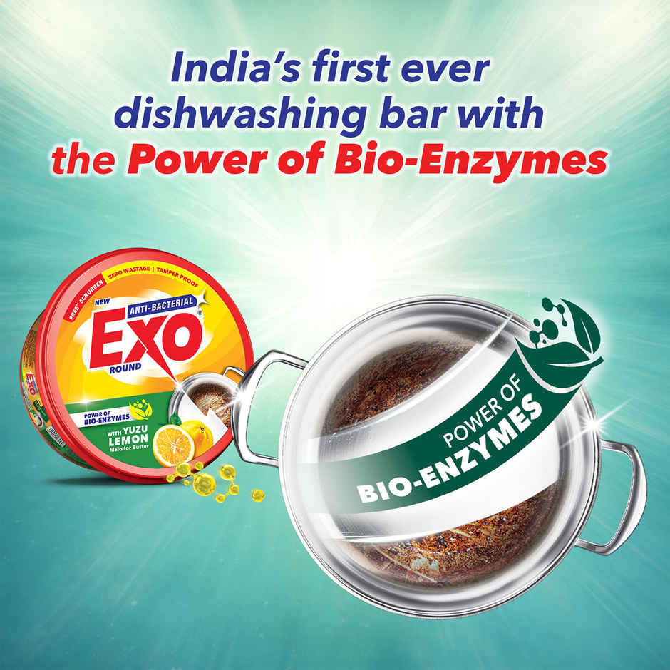 Exo Anti Bacterial Dishwash Bar|Yuzu Lemon for Malodor Buster & Power of Bio-Enzymes