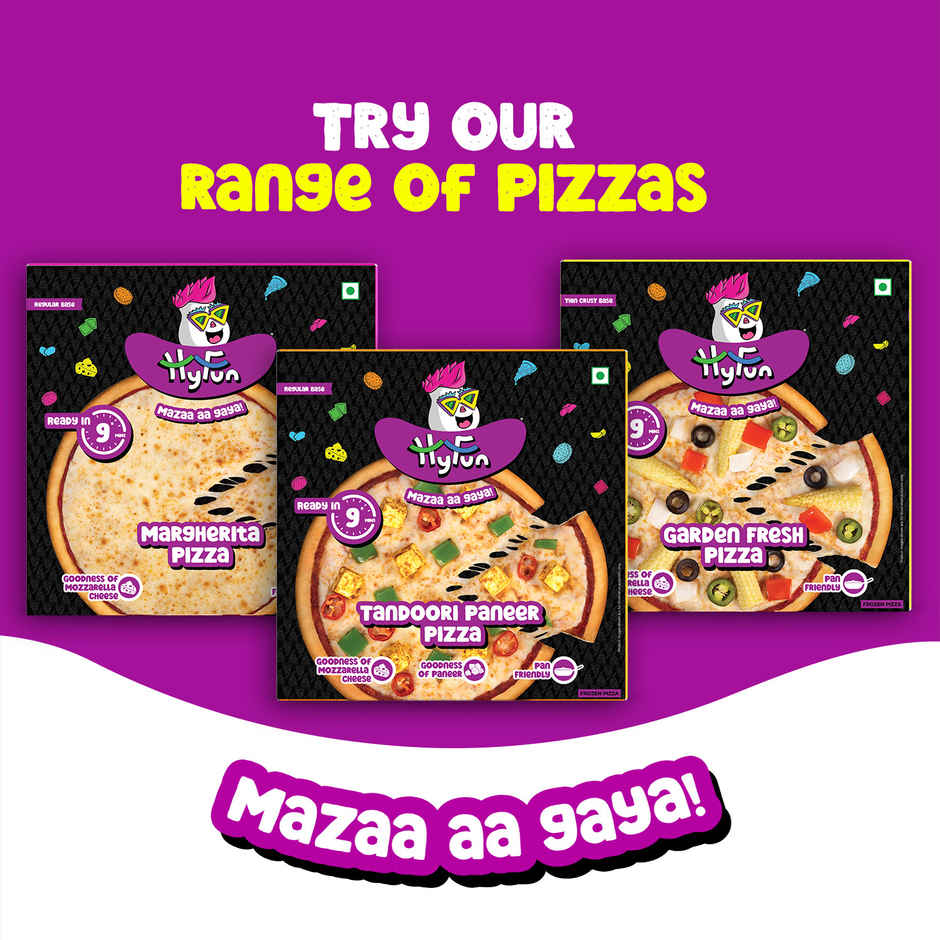 HyFun Veg Paradise Pizza, Cheesy Snack | Frozen