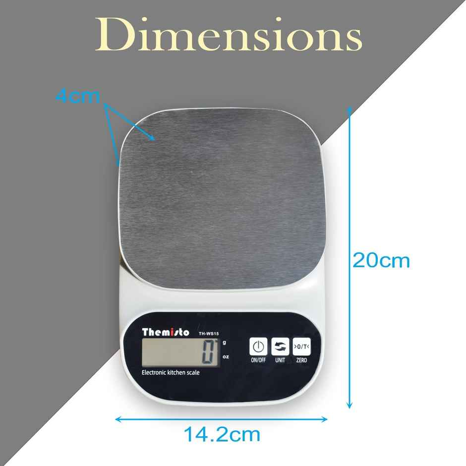 Themisto Th-Ws15 Electronic Digital Kitchen Weighing Scale |10 Kg|Back Light Lcd