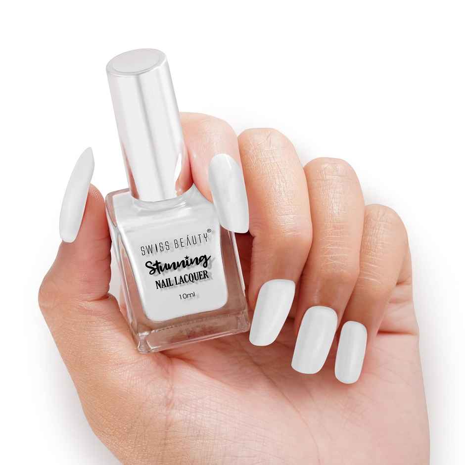 Swiss Beauty Stunning Nail Lacquer | 23 Glam White | Long-Lasting Shine