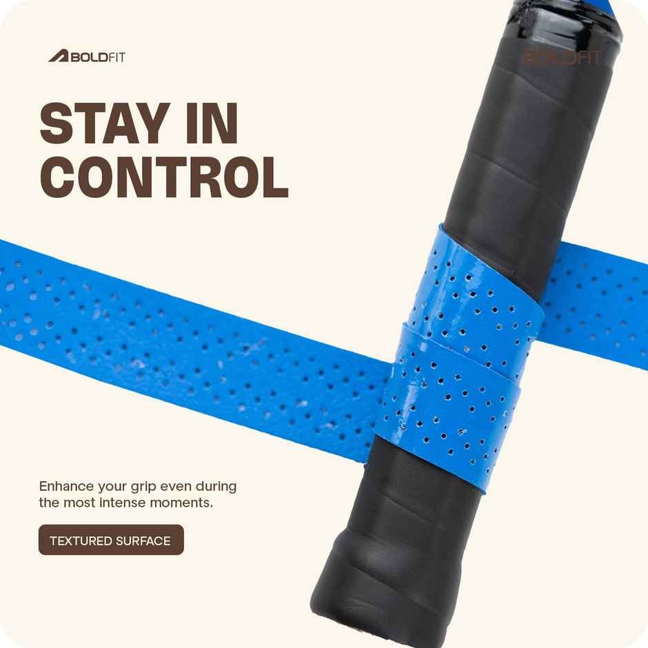 Boldfit Anti Slip Perforated Badminton/Tennis Racket Grip | Pack of 5 | Multicolor
