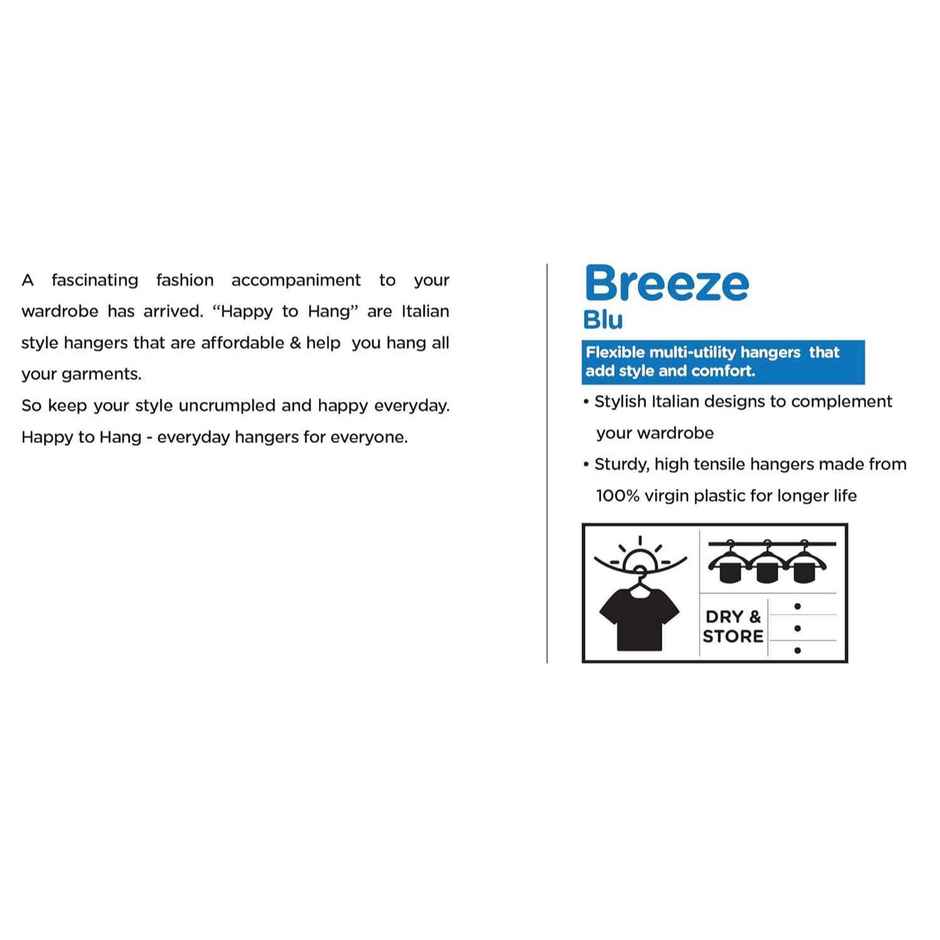 Happy To Hang 12 Piece Breeze Blu Polypropylene Hanger, Blue