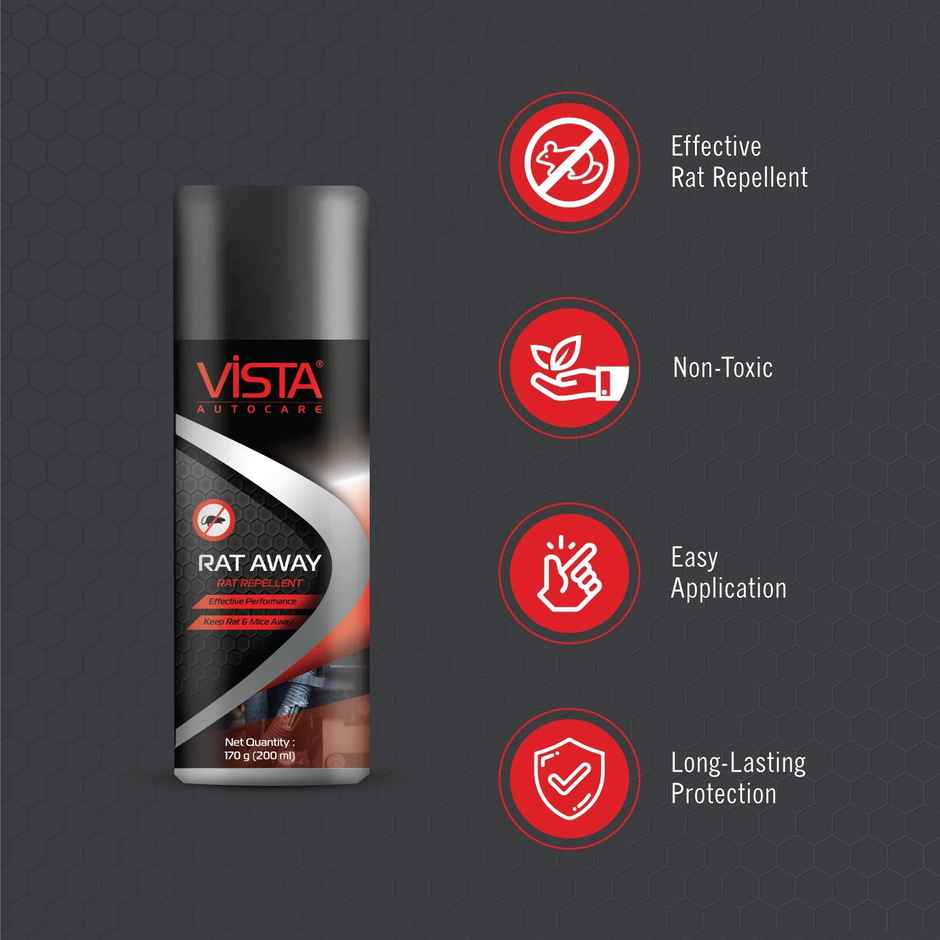 Vista Auto Care Rat Away I Rat Repellent for Car Engine Parts & Wires, Non-Toxic
