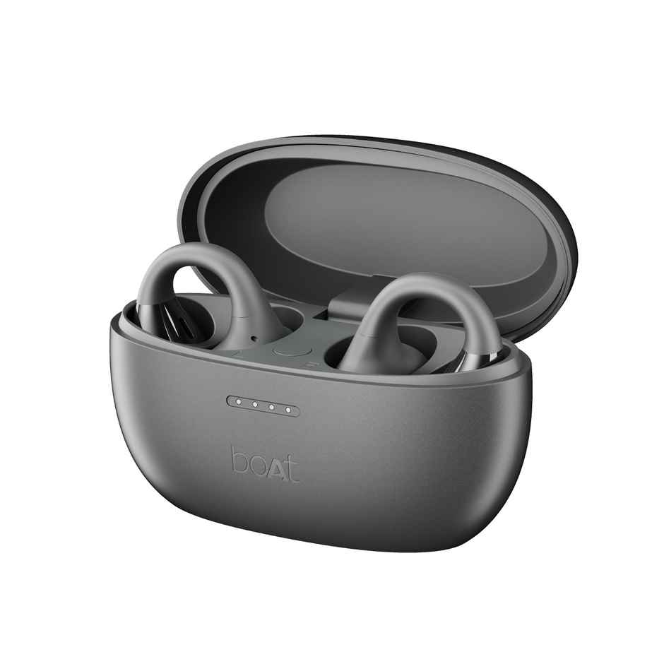 boAt Airdopes Loop TWS Earbuds w/ Air Conduction Technology, Clip-On Fit, 50H Playtime (Cool Grey)