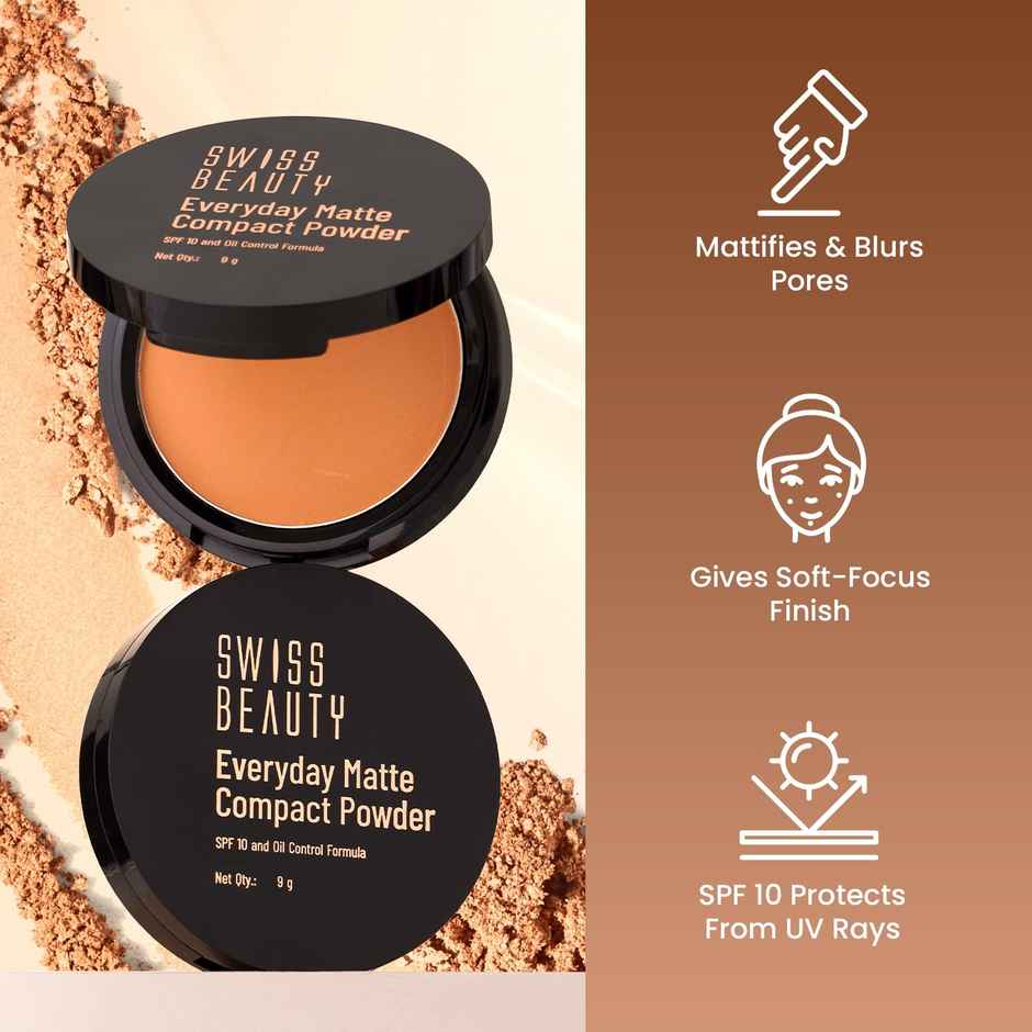 Swiss Beauty Everyday Matte Compact - 6 Hazel