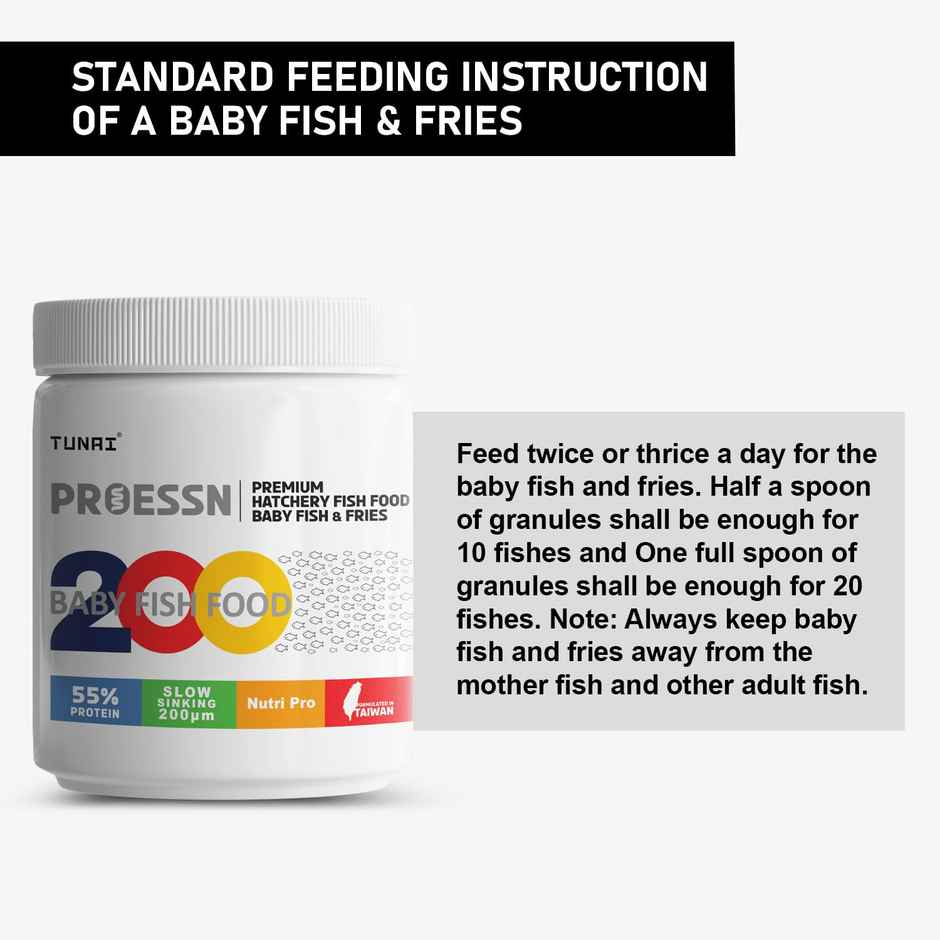 Tunai Hatchery Baby Fish Food 200 Microns