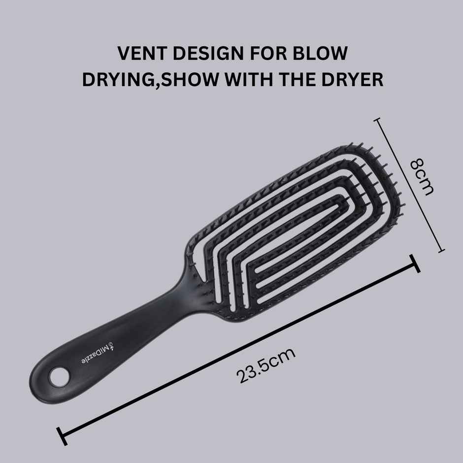 Midazzle Premium Gradient Black 3D Hair Brush |MIHB0015