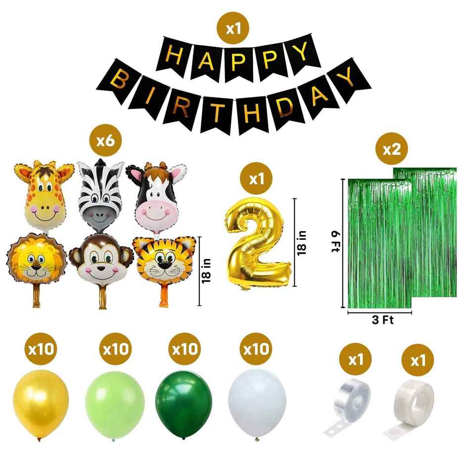 2nd Birthday Decoration Items For Boys | Pack Of 52 | Party Propz