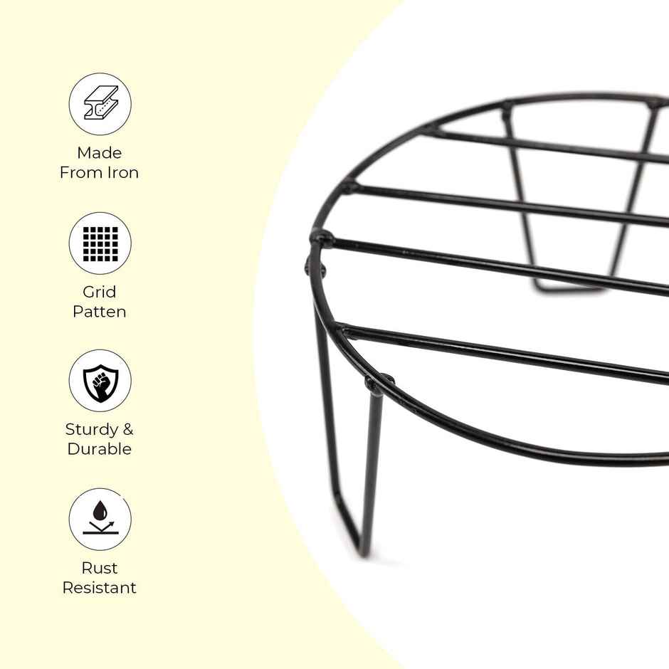 TrustBasket Eclips Stand | Black | Set of 6 | Strong Planter Stand for Balcony Garden & Home Decor