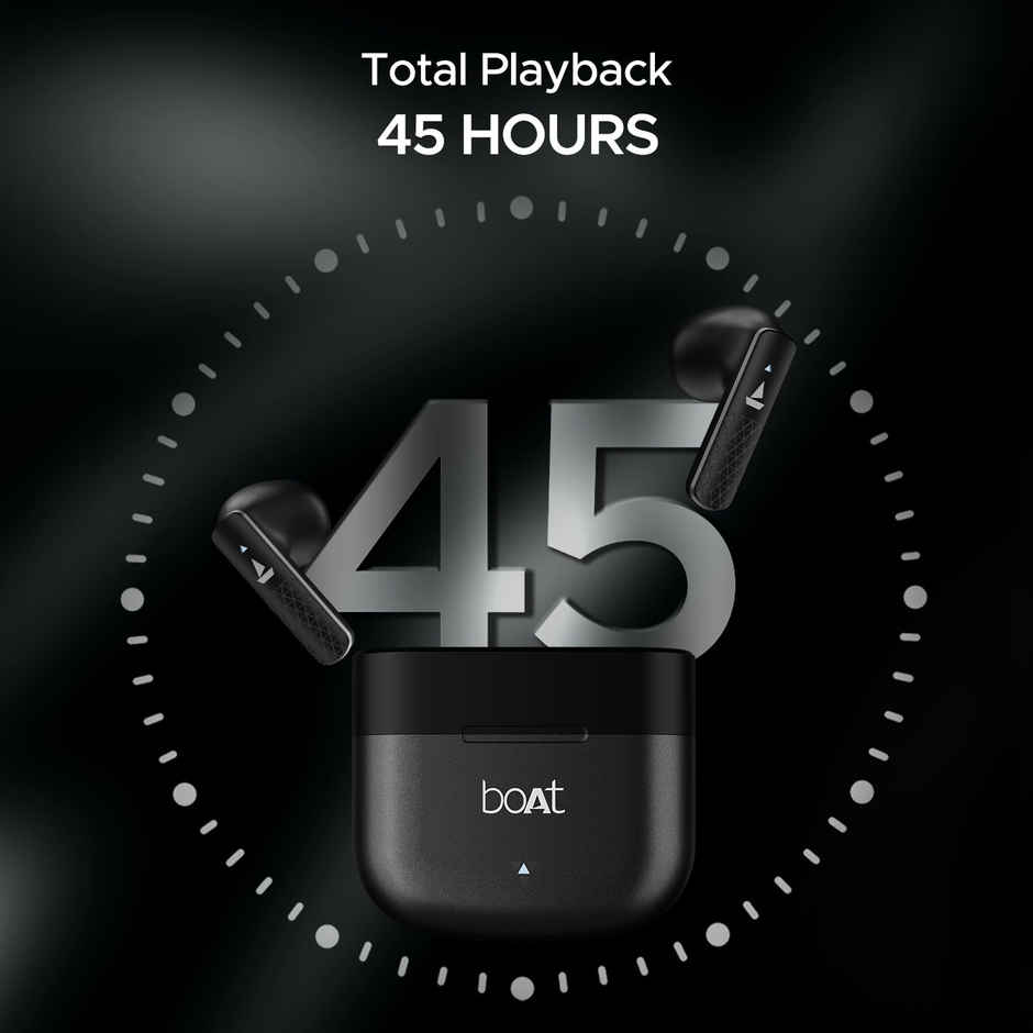 boAt Airdopes 91 Prime TWS in Ear Earbuds with mic, 45HRS Battery, 13mm Drivers, Metallic Finish, Low Latency,ENx Tech, Fast Charge, v5.3 Bluetooth - Midnight Black