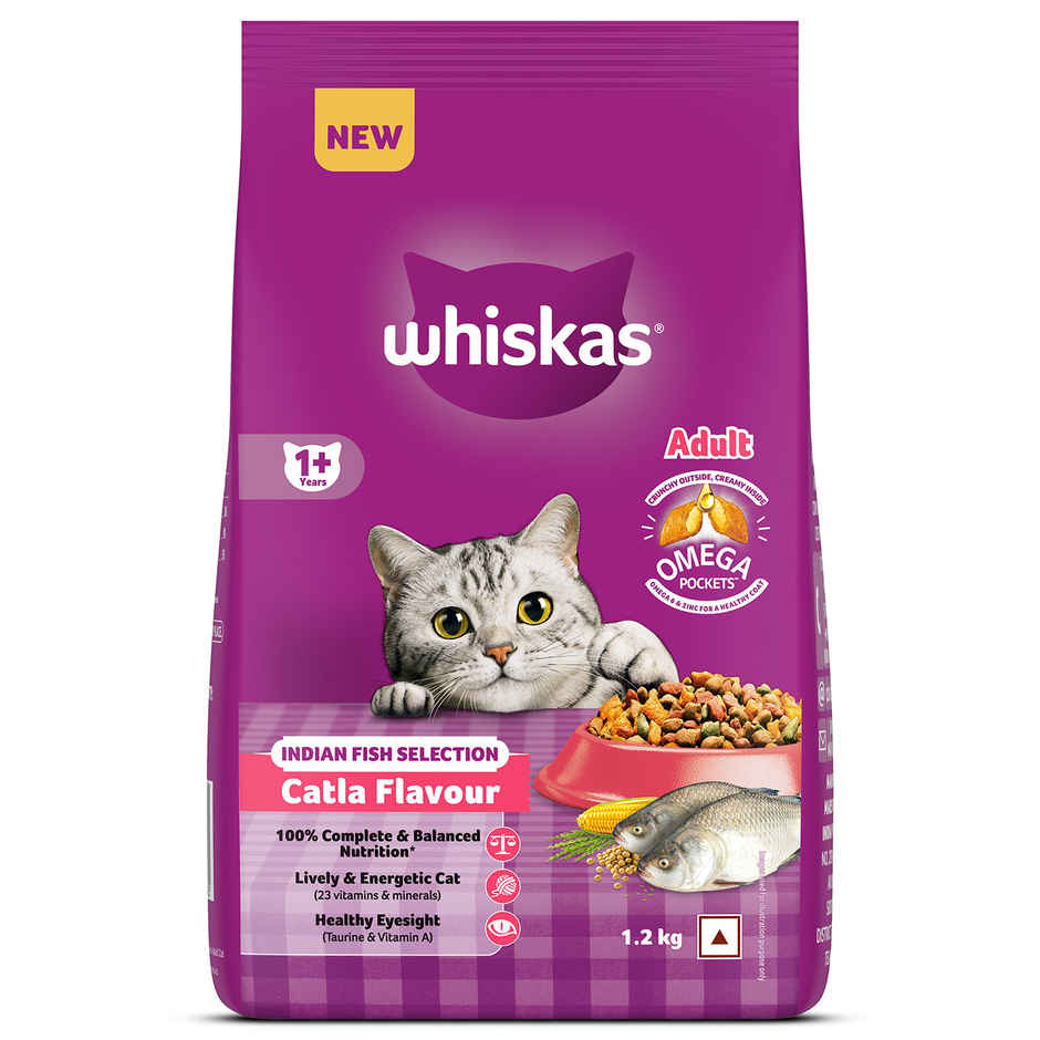 Whiskas Adult Dry Cat Food 1 Plus Years Catla Fish Flavour