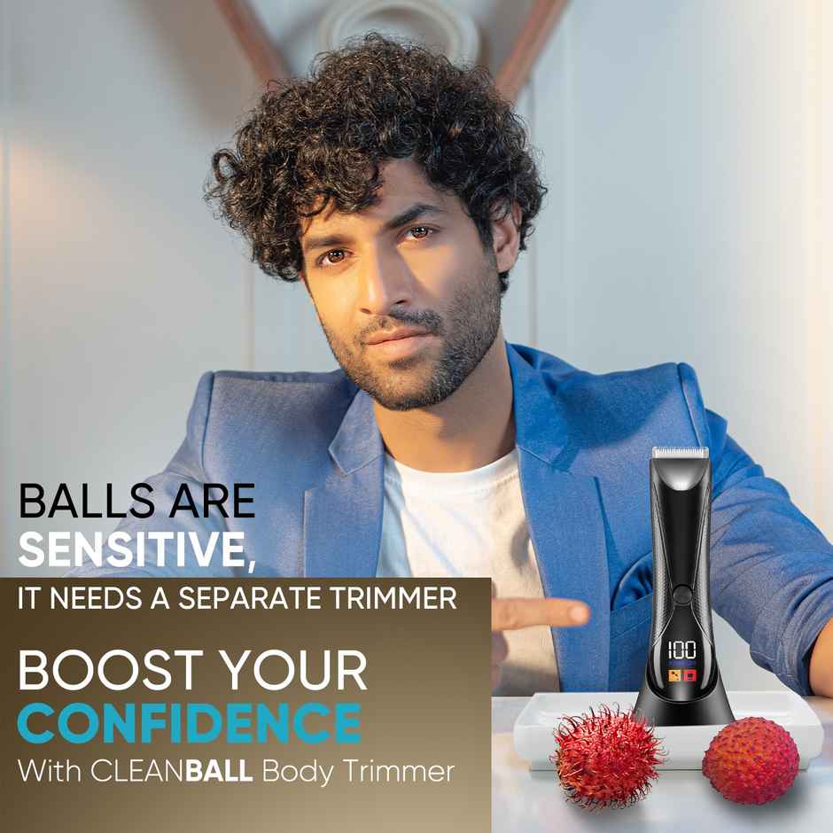 VEGA CleanBall Full Body Trimmer for Men Private Parts, Body, IPX5, 90 mins Runtime (VHTH-33)