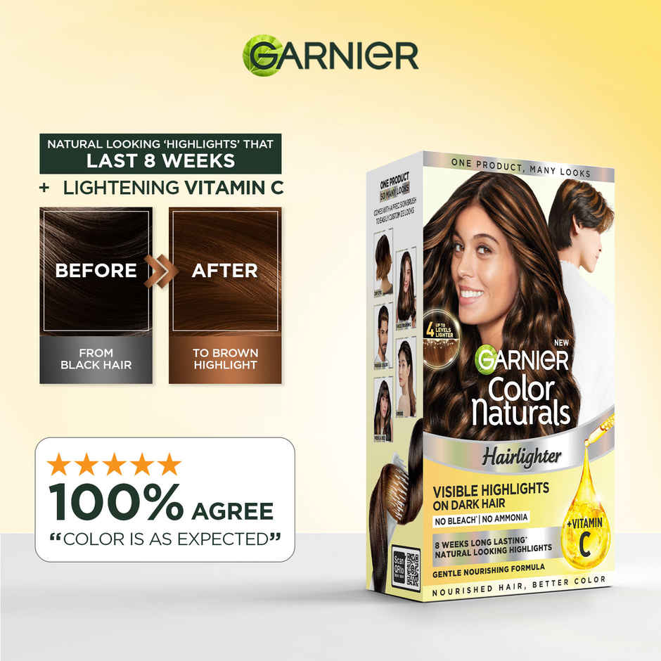 Garnier Color Naturals Hairlighter No Bleach No Ammonia Visible Highlights on Dark Hair