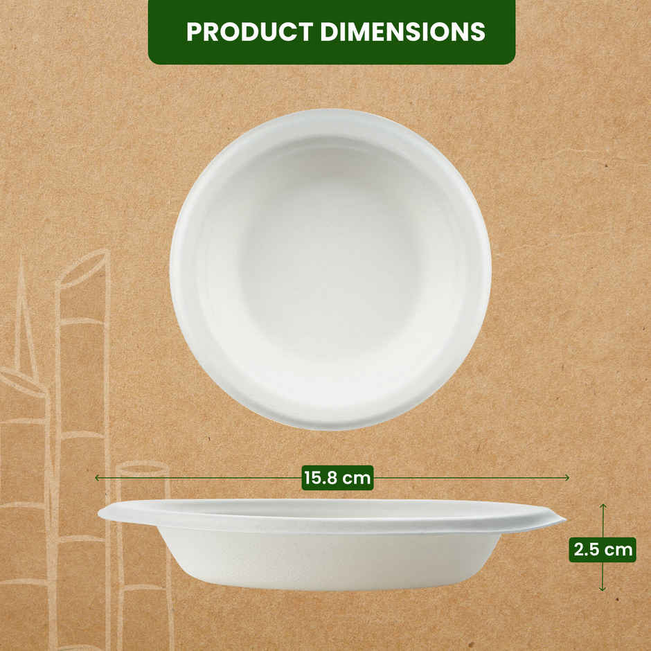 Round Disposable Deep Plate | 6 inch | Pack of 25 | BAY6