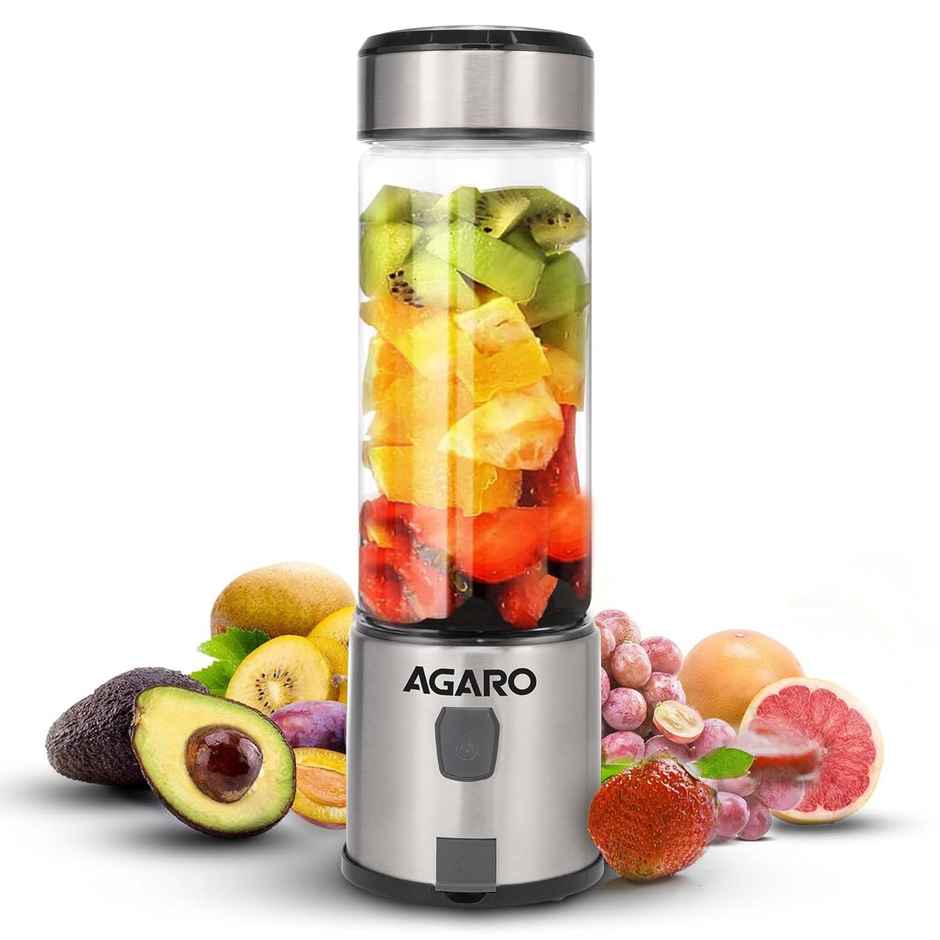 Agaro Galaxy Portable Blender Juicer & Mixer For Juices, Smoothies & Shakes | 126W | 450 ml - Black