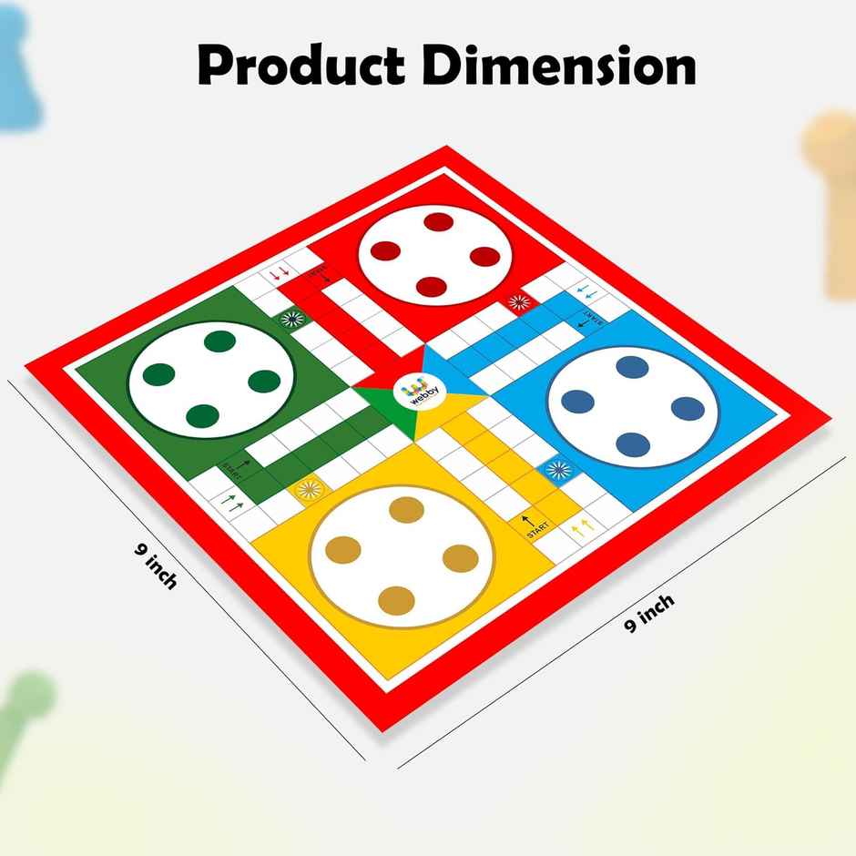 Webby Ludo, Snake & Ladders Double Sided Board Game | Portable Travel Set | 6+ years