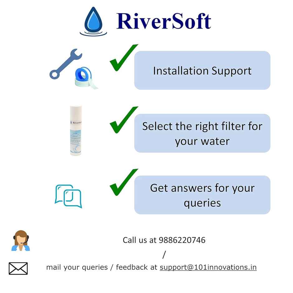 Riversoft Sp-10 Ro Prefilter Spun Cartridge (1 Pieces, White, 10 Inch, Pp)