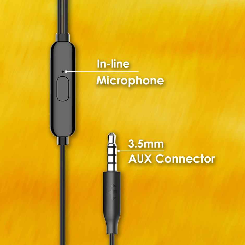 itel Iep14 Wired Earphones | 14.2Mm Driver | In-Line Mic | 10Min Fast Charge - 120Min Play | Comfy Fit