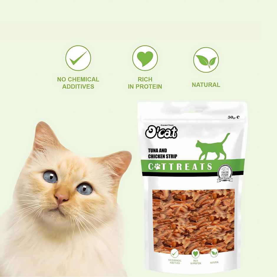 Ocat Snacks Tuna & Chicken Strips | Treat For Cats