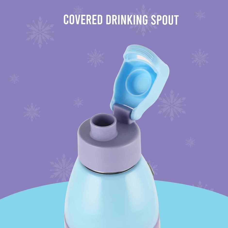 CELLO Kidzbee Uranus 600 Frozen Trio Print Water Bottle 540ml, Blue | Leakproof Flip Cap