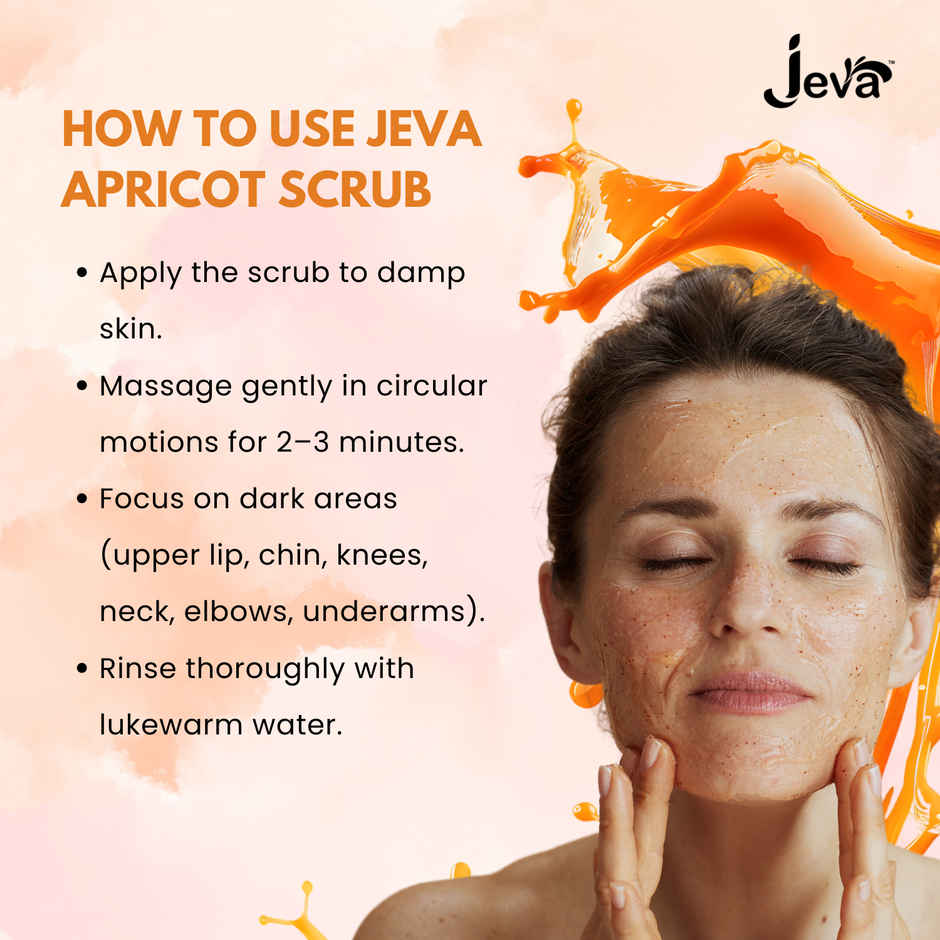 Jeva Apricot Body Scrub | Exfoliating & Dark Spot Reducing Gel for Radiant Skin